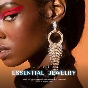 Elegant Rhinestone Chandelier Earrings for Women