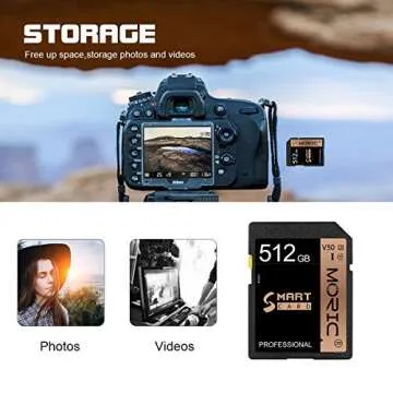 512GB SD Card Flash Memory Class 10 High Speed Security Digital Memory Card for Vloggers, Filmmakers, Photographers and Other SD Card Devices(512GB)