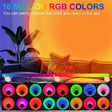 CIUJOY Sunset Lamp with Smart Control & RGB Colors