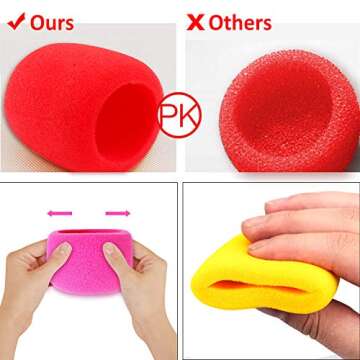 13 Pack Thick Handheld Stage Disposable Microphone Windscreen Foam Cover Karaoke DJ (13 Color)