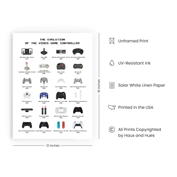 Haus and Hues Retro Video Game Poster Wall Art Decor