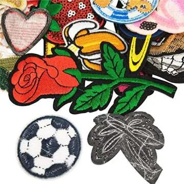 Libiline 20/50/100pcs Random Assorted Styles Embroidered Patch Sew On/Iron On Patch Applique Clothes Dress Plant Hat Jeans Sewing Flowers Applique DIY Accessory (Assorted-Style 5) (50)