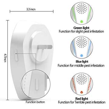 Neatmaster Ultrasonic Pest Repeller, Electronic Pest Repellent Ultrasonic Plug in, Pest Control for Bug, Roach, Spider, Ant, Flies, Mosquito; Bug Repellent Indoor for House, Garage, Warehouse
