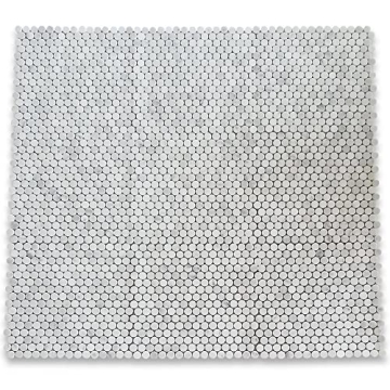 Carrara White Marble Penny Round Mosaic Tile for Elegant Designs