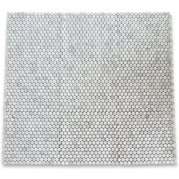 Carrara White Marble Penny Round Mosaic Tile for Elegant Designs
