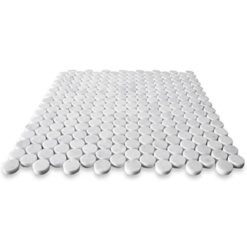 Carrara White Marble Penny Round Mosaic Tile for Elegant Designs