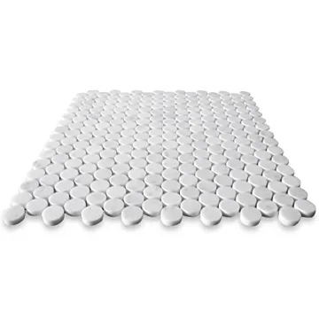 Carrara White Marble Penny Round Mosaic Tile for Elegant Designs
