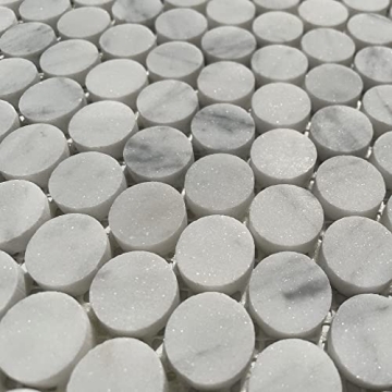 Carrara White Marble Penny Round Mosaic Tile for Elegant Designs