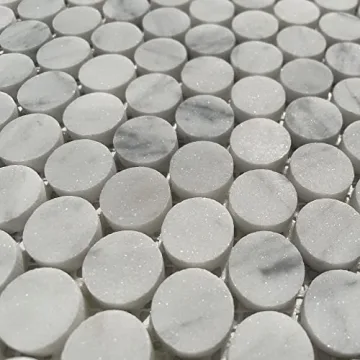 Carrara White Marble Penny Round Mosaic Tile for Elegant Designs