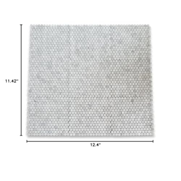 Carrara White Marble Penny Round Mosaic Tile for Elegant Designs