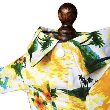 Hawaiian Pet Dog T-Shirt Summer Camp Clothes Apparel with Straw Hat for Small Medium Large Dog Puppies Cats XLarge