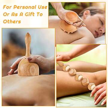 6-Piece Wood Therapy Massage Tools Kit for Relaxation