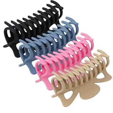 Hair Claw Clips for Thick Hair - 4pcs 4.7’’ Nonslip Jumbo Hair Clips Strong Hold Hair Jaw Clips ...