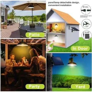 intelamp Solar Pendant Lights, Solar Shed Lights by Remote Control Solar Powered Indoor & Outdoor Lights Hanging Lights for Storage Room Home Yard Porch Balcony