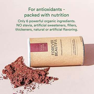 Your Super Forever Beautiful Superfood Powder - Glowing Skin, Healthy Hair, Hormone Balance, Antioxidants, Adaptogens- Plant Based, Organic Acai Berry, Maqui, Acerola Cherry, Maca Powder - 40 Servings