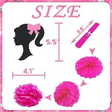 VeSidyHelo 4 Party Centerpieces for Girl Theme Birthday Table Decorations Paper Flowers
