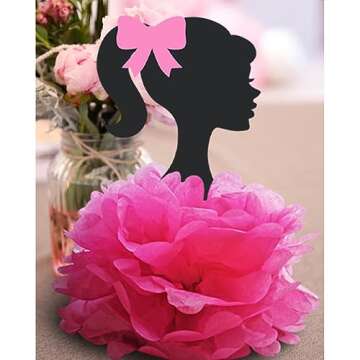 VeSidyHelo 4 Party Centerpieces for Girl Theme Birthday Table Decorations Paper Flowers