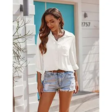 Ekouaer Women's Beach Bikini Cover Up Shirt - Summer Style