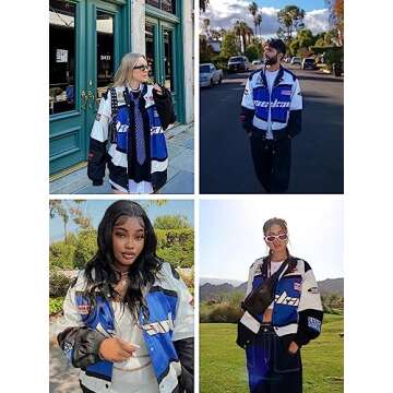 Aelfric Eden Men's Motorcycle Jacket Blackair Moto Varsity Baseball Jacket Women Vintage Coats