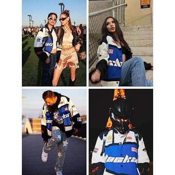 Aelfric Eden Men's Motorcycle Jacket Blackair Moto Varsity Baseball Jacket Women Vintage Coats