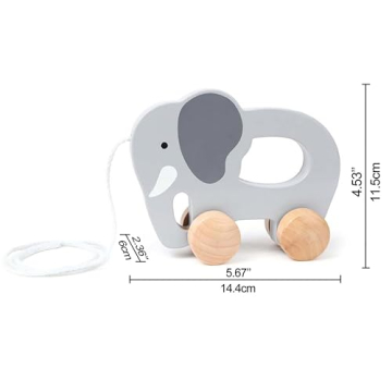 Hape Wooden Elephant Pull-Along Toy for Toddlers