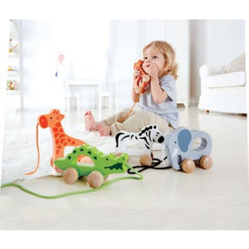 Hape Wooden Elephant Pull-Along Toy for Toddlers
