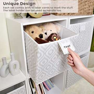 JS Home Storage Cubes, 4-Pack, Foldable Fabric Storage Cubes Boxes, Cube Storage Bins for Organizing, Cubes Basket Containers for Shelves, Grey, 11" x 11" x 11"