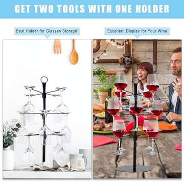 ZeenArt Champagne Tower, Metal Drink Tower for Parties Champagne Glass Holder, 3 Tiers - 12 Brackets, for Bar Stand, Cocktail Tree Stand, Champagne Stand