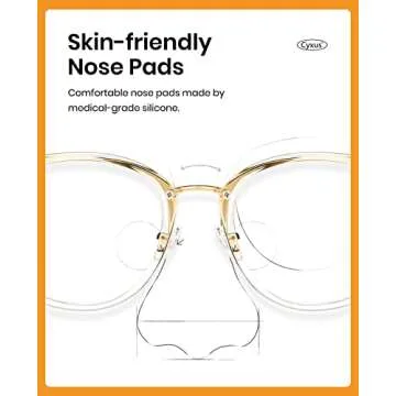 Cyxus Blue Light Glasses for Women, Blue Light Blocking Eyeglasses for Women, Round Computer Eyewear Anti Eye Strain Glasses