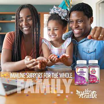 Idea Health Organic USDA Certified Elderberry Gummy - Extra Strength Formula - Non-GMO and Gluten Free - Sambucus Elderberry Gummies, Immune Support Supplement | 120 Gummies 2 Pack