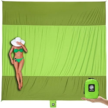 WEKAPO Beach Blanket - Oversized, Sandproof, Waterproof for Family Fun
