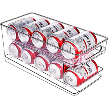 BingoHive Rolling Soda Can Organizer for Refrigerator Can Dispenser for Beer Soda Seltzer Pop Can So...
