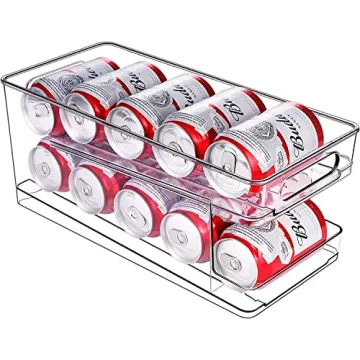 BingoHive Rolling Soda Can Organizer for Refrigerator Can Dispenser for Beer Soda Seltzer Pop Can So...
