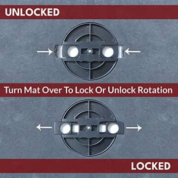 Madam Sew Self Healing Cutting Mat, 12x12 Rotating Cutting Mat for Quilting, Sewing and Crafts Features 360 Degree Rotation, Lockable Non-Slip Base and Accurate Grid and Bias Lines for Precise Cuts