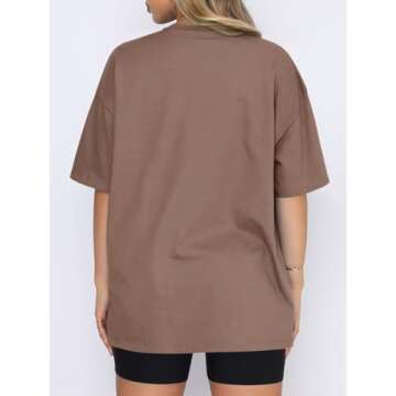 REORIA Womens Oversized Workout T Shirts Summer Crewneck Athletic Plus Size Tops Going Out Y2k Blouse Casual Trendy Clothes 2025 Short Sleeve Spring Basic Tee