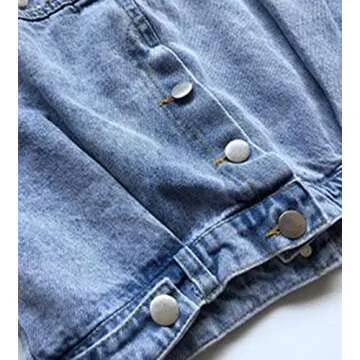 SCOFEEL Girls Denim Jacket with Pearls for Kids