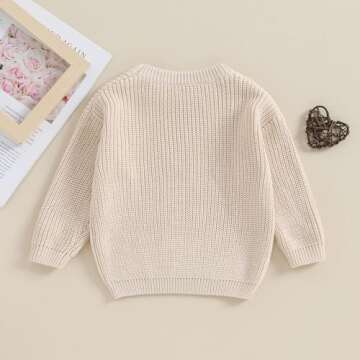 Baby Girl Valentines Day Outfit Love Heart Sweet Long Sleeve Sweater Tshirt Crewneck Tops Fall Winte...