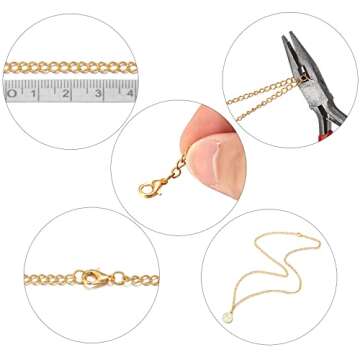 Forise 30 Feet Necklace Chains 3mm Twisted Links Chain for DIY Jewelry Making,Necklace Chains Set with 20Pcs Lobster Clasps 50Pcs Jump Rings