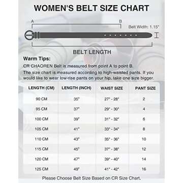 Womens Belt - CR Leather Belt Women Casual for Jeans Pants Dress - Belts with Gold Buckle for Women Fashion