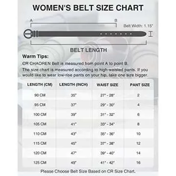 Womens Belt - CR Leather Belt Women Casual for Jeans Pants Dress - Belts with Gold Buckle for Women Fashion