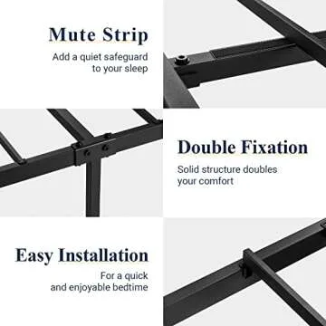 Allewie Queen Size Metal Platform Bed Frame with Modern and Vintage Style Headboard,No Box Spring Need,Easy Assembly,Noise-Free in Black