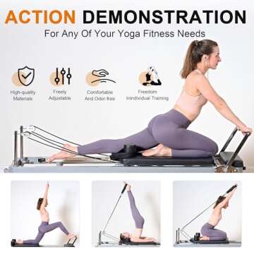 soges Foldable Pilates Reformer Machine for Home Gym, Pilates Workout Equipment for Beginner, Cardio Fitness High Strength Rebounder, Up to 300 lbs Weight Capacity