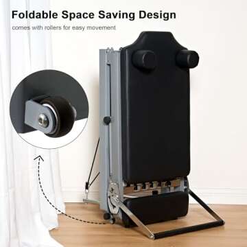 soges Foldable Pilates Reformer Machine for Home Gym, Pilates Workout Equipment for Beginner, Cardio Fitness High Strength Rebounder, Up to 300 lbs Weight Capacity