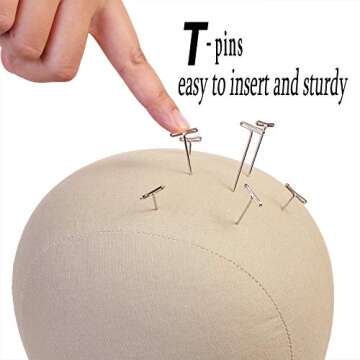 RUICAS 23" Wig Head,Cork Canvas Head,Mannequin Head with Table Stand,Canvas Block Head for Wigs Making Display (Wig Stand,Wig Cap,T-Pins,Sewing Thread) (23inch)