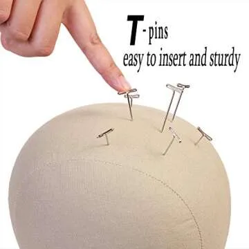 RUICAS 23" Wig Head,Cork Canvas Head,Mannequin Head with Table Stand,Canvas Block Head for Wigs Making Display (Wig Stand,Wig Cap,T-Pins,Sewing Thread) (23inch)