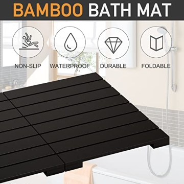 Waterproof Bamboo Bath Mat for Stylish Indoor Outdoor Use