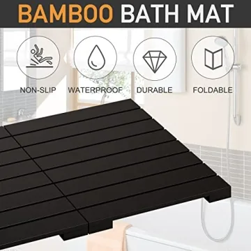 Waterproof Bamboo Bath Mat for Stylish Indoor Outdoor Use