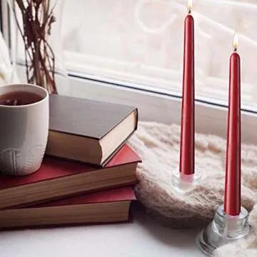 Elegant 12 Inch Burgundy Taper Candles - Dripless Design