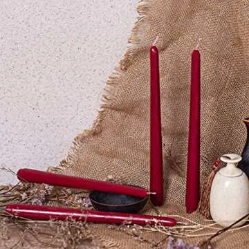 Elegant 12 Inch Burgundy Taper Candles - Dripless Design