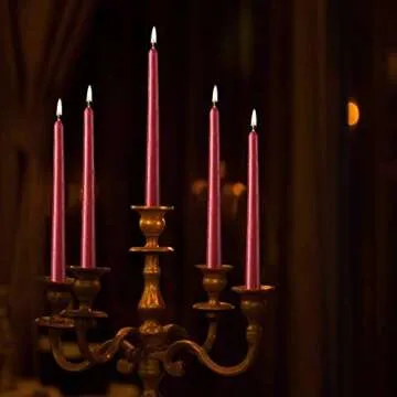 Elegant 12 Inch Burgundy Taper Candles - Dripless Design